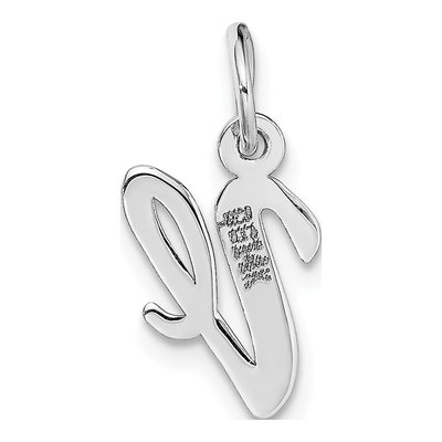 14K White Gold Letter V Charm – view 5