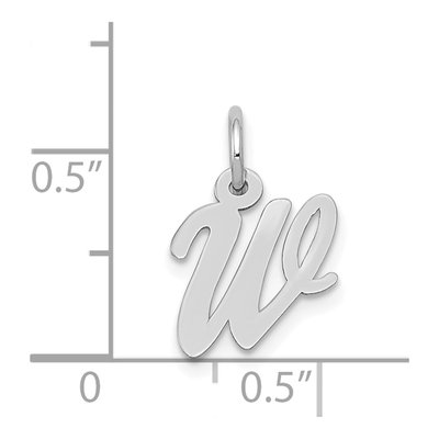 14K White Gold Letter W Charm – view 4
