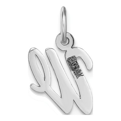 14K White Gold Letter W Charm – view 5