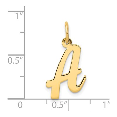 14K Yellow Gold Script Letter A Pendant – view 5