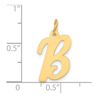 14K Yellow Gold Script Letter B Charm – view 5