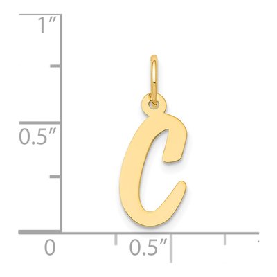 14K Yellow Gold Script Letter C Charm – view 5