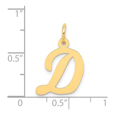 14K Yellow Gold Script Letter D Charm – view 5