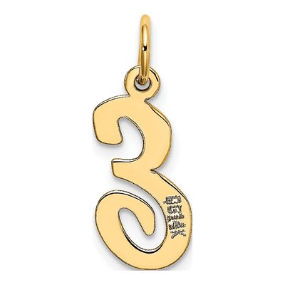 14K Yellow Gold Script Letter E Charm – view 4