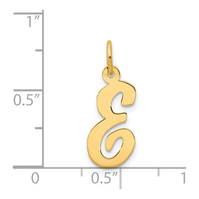 14K Yellow Gold Script Letter E Charm – view 5