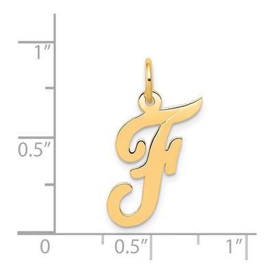 14K Yellow Gold Script Letter F Charm – view 5