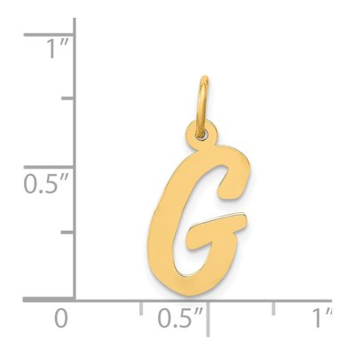 14K Yellow Gold Script Letter G Charm – view 5