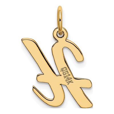 14K Yellow Gold Script Letter H Pendant – view 4
