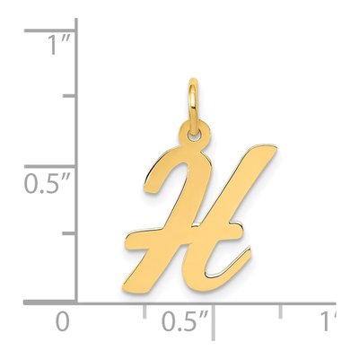 14K Yellow Gold Script Letter H Pendant – view 5