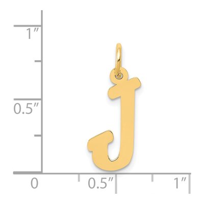 14K Yellow Gold Script Letter J Charm – view 5