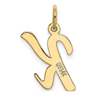 14K Yellow Gold Script Letter K Charm – view 4