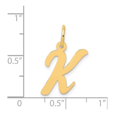 14K Yellow Gold Script Letter K Charm – view 5