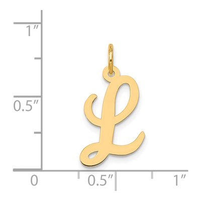 14K Yellow Gold Script 'l' Letter L Pendant – view 5