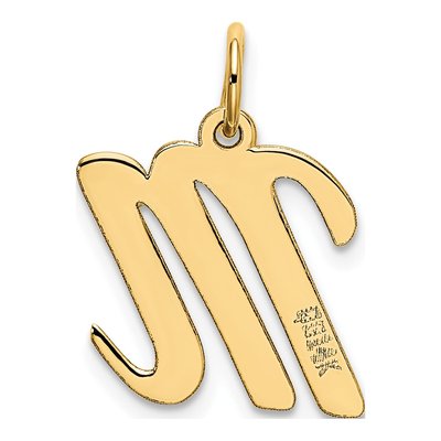 14K Yellow Gold Script Letter M Charm – view 4