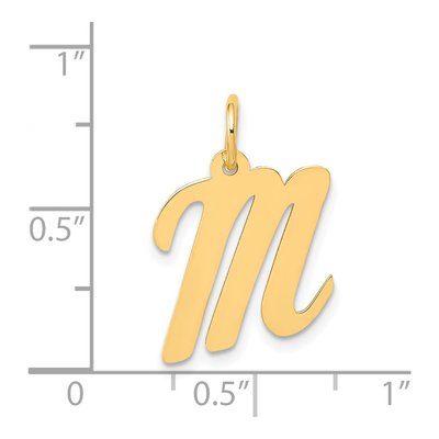 14K Yellow Gold Script Letter M Charm – view 5