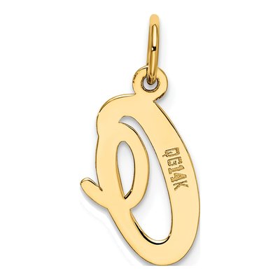 14K Yellow Gold Script Letter O Charm – view 4