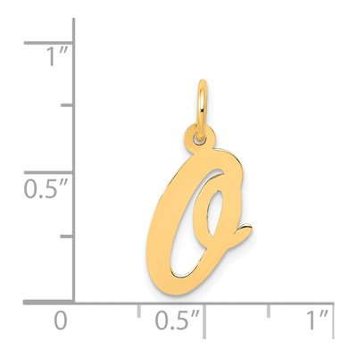 14K Yellow Gold Script Letter O Charm – view 5