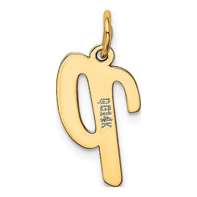 14K Yellow Gold Script Letter P Charm – view 4