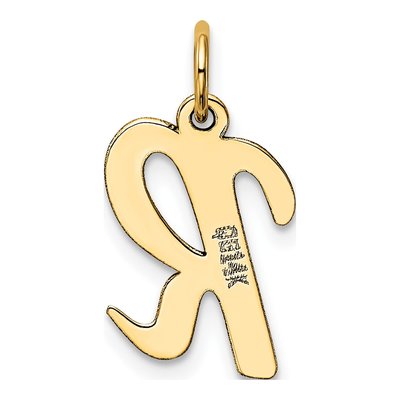 14K Yellow Gold Script Letter R Charm – view 4