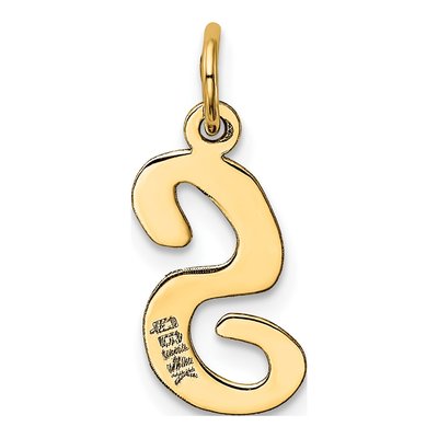 14K Yellow Gold Script Letter S Pendant – view 4