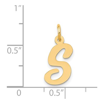 14K Yellow Gold Script Letter S Pendant – view 5