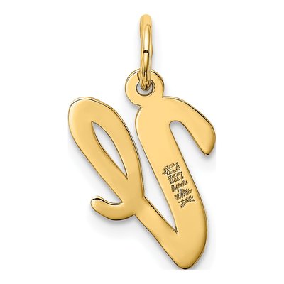 14K Yellow Gold Letter V Charm – view 4