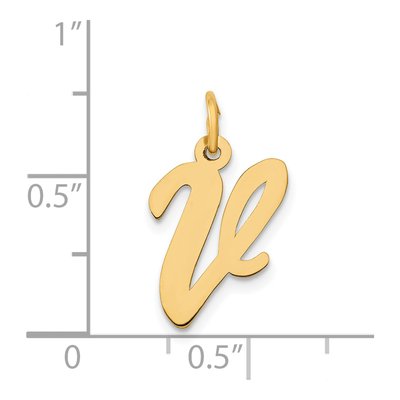 14K Yellow Gold Letter V Charm – view 5