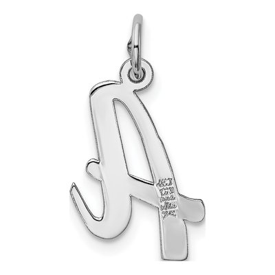 14K White Gold Letter A Charm – view 4