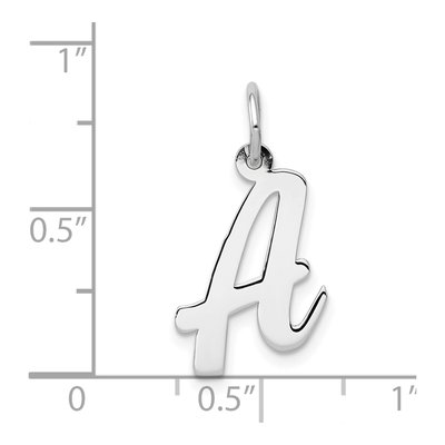 14K White Gold Letter A Charm – view 5