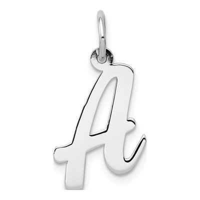 14K White Gold Letter A Charm
