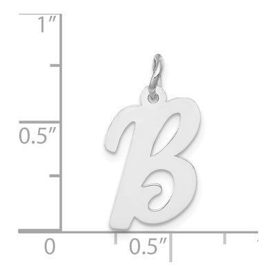 14K White Gold Script Letter B Charm – view 5