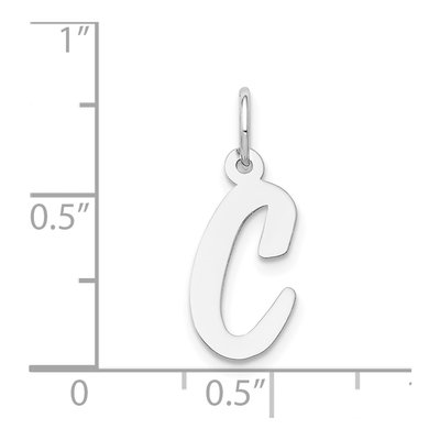 14K White Gold Letter C Charm – view 4
