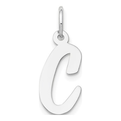 14K White Gold Letter C Charm