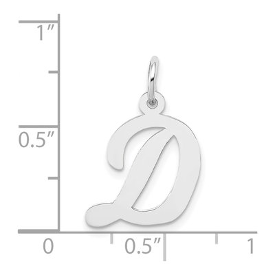 14K White Gold Letter D Charm – view 5