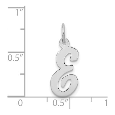 14K White Gold Letter E Charm – view 4