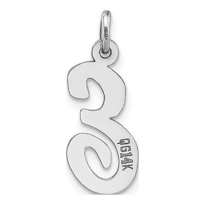 14K White Gold Letter E Charm – view 5