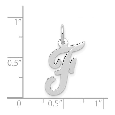 14K White Gold Letter F Charm – view 4
