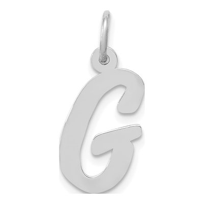 14K White Gold Letter G Pendant