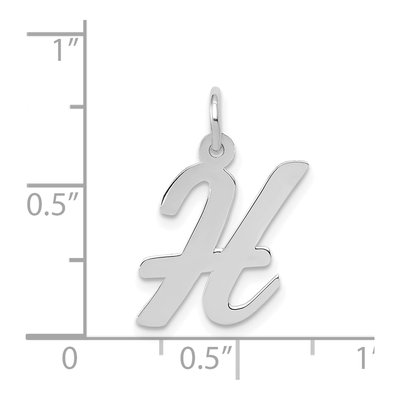 14K White Gold Script Letter H Charm – view 4