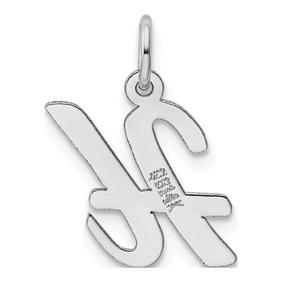 14K White Gold Script Letter H Charm – view 5