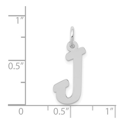 14K White Gold Script Letter J Charm – view 4