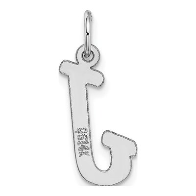 14K White Gold Script Letter J Charm – view 5