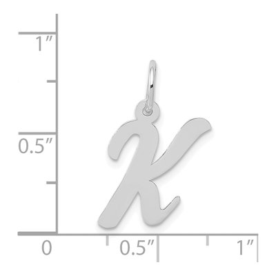 14K White Gold Script Letter K Charm – view 4
