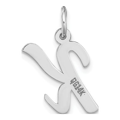 14K White Gold Script Letter K Charm – view 5