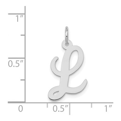 14K White Gold Letter L Charm – view 4