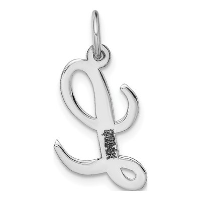 14K White Gold Letter L Charm – view 5