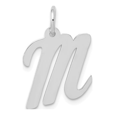 14K White Gold Letter M Charm