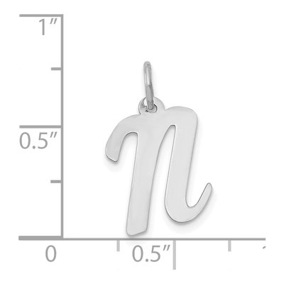 14K White Gold Letter N Pendant – view 4