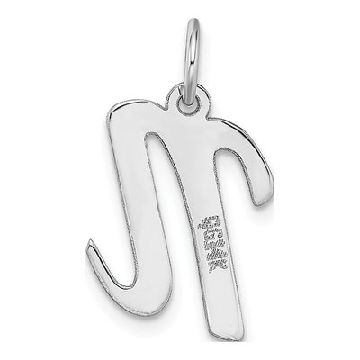 14K White Gold Letter N Pendant – view 5