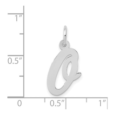 14K White Gold Script Letter O Pendant – view 4